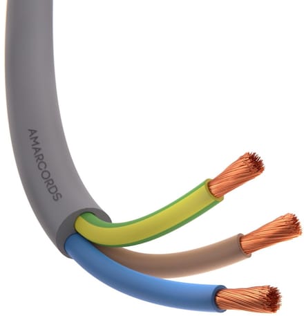 Driefasig Netsnoer - Stroomkabel Flexibel - Energie Overdracht - Hoge Temperatuur Bestendig - 50 Meter Lengte - Grijs