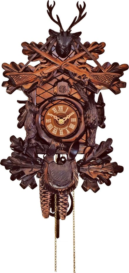 Schneider koekoeksklok 31/9 - hert-jachttafereel - 1daags uurwerk - 39 cm
