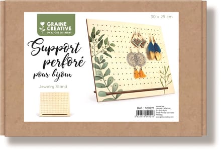 Graine Creative houten sieraden bord oorbellen standaard 30x25x8 cm.
