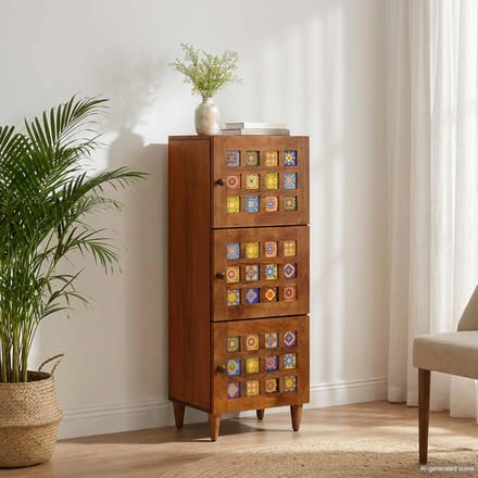 vidaXL - Highboard - Walnotenhout - 40 - x - 33 - x - 110 - cm - Massief - Mango - Hout