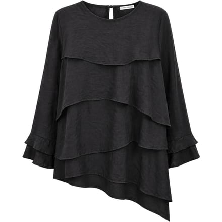 Fröbelige Lange Mouwen Crew Neck Blouse
