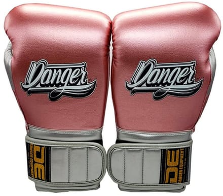 Danger Mexican Pride Rockstar Bokshandschoenen - Semi Leer - metaal Roze 14 oz