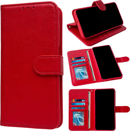 Casemania Hoesje Geschikt voor Apple iPhone 16 Plus - Rood - Portemonnee Book Case