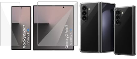 TechNow Hoesje + Screenprotector geschikt voor Samsung Galaxy Z Fold 7 Hoesje Screenprotector - Extreme Shock Case Transparant