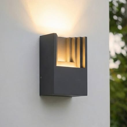 Lindby LED buiten wandlamp Aurali, 1-lamp, zwart, IP65