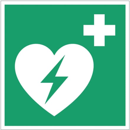 AED bord – E010 | gecoat dibond materiaal | 15 x 15 cm
