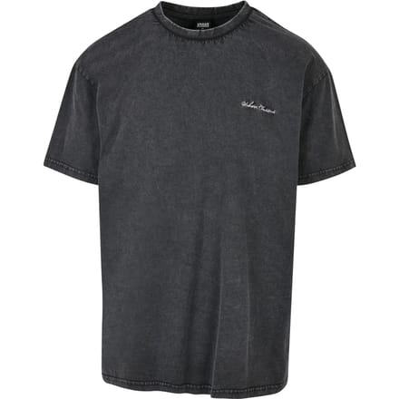 Urban Classics - Oversized Small Embroidery Heren Tshirt - S - Zwart