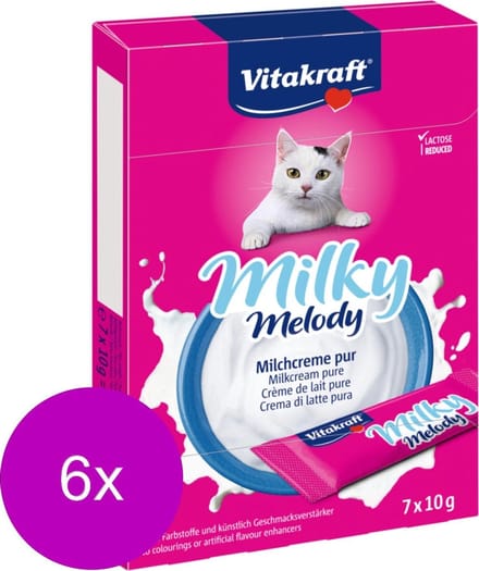 Vitakraft Milky Melodie Pure - Kattensnack - Melk - 6 x 70 g