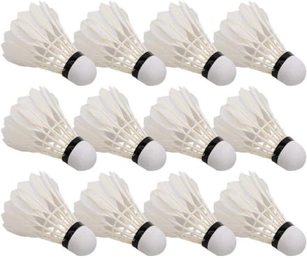 12 Stuks Badminton Shuttlecocks Duck Feather voor Binnen en Buiten, Duurzaam