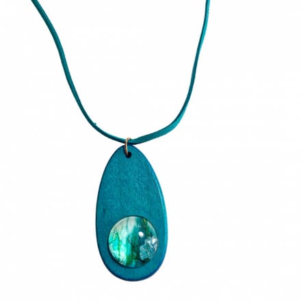 Ketting Amara Turquoise hout verstelbaar - Charme Bijoux
