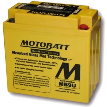 Motorfiets accu Motobatt MB9U (4 Poles)