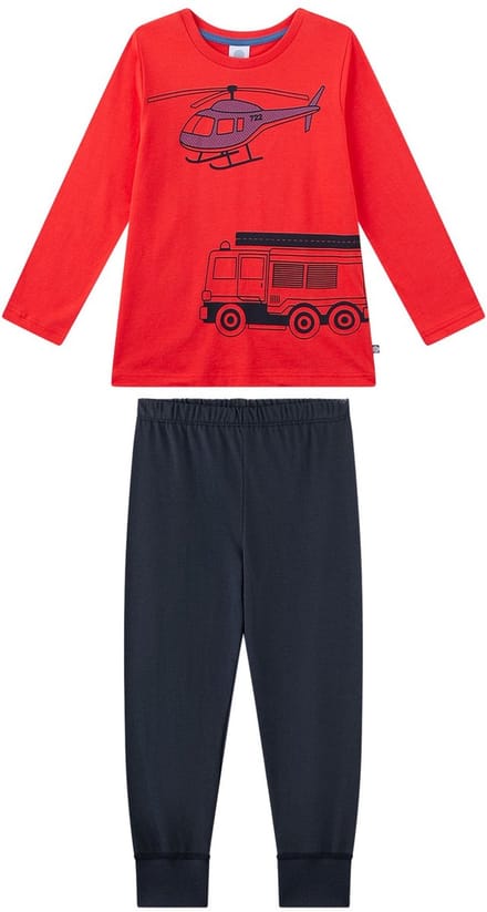 Sanetta Pyjama Schlafanzug Feuerwehr lang