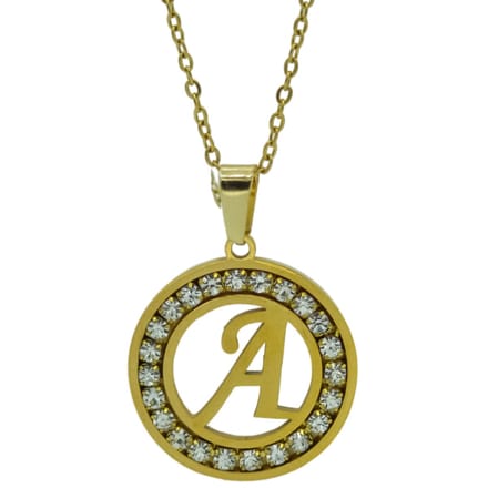 Goudkleurige initial ketting – Letter A – Roestvrij staal