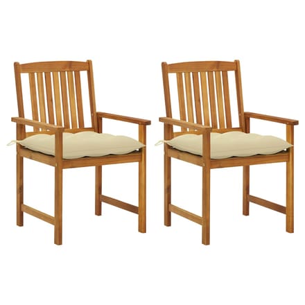 vidaXL - Tuinstoelen - 2 - st - met - kussens - massief - acaciahout