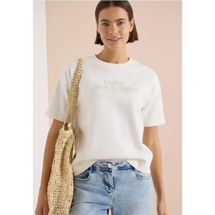 Sweatshirt met korte mouwen en borduursel