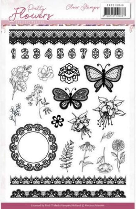 Precious Marieke - Clearstamp - Pretty Flowers - PMCS10046