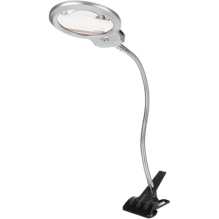 Klem Vergrootglas 2X en 6X Dubbele Lens Flexibele Slang 2 LED's Clip-on Vergrootglas met Licht