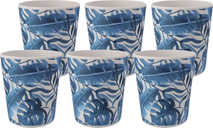 Excellent Houseware drinkbeker - 6x - kunststof/melamine - met print - 9 x 11 cm - 440 ml
