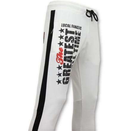 Exclusieve Sweatpants Heren - Muhammad Ali Trainingsbroek - Wit