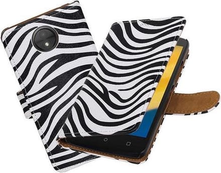 BestCases.nl Motorola Moto C Zebra booktype hoesje