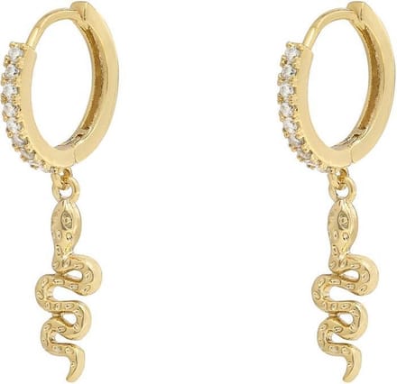 Yehwang Oorbel slang strass crystal goud