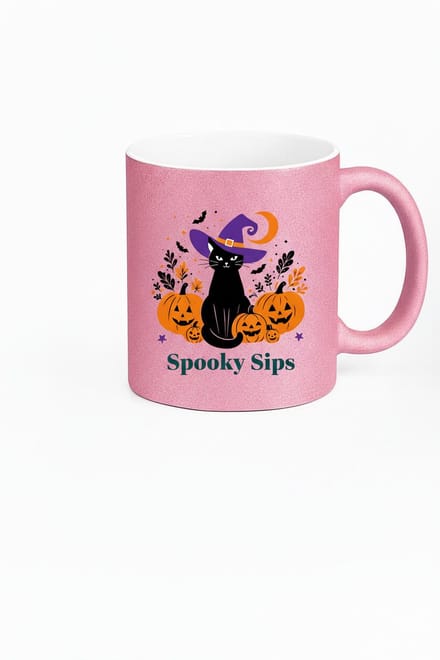 Halloween Mok - Spooky Sips Kat en Pompoenen Design
