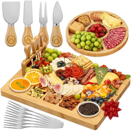 CLVP® Tapasplank met Schaaltjes - Tapasplank - Serveerplank met Bakjes - Bruin