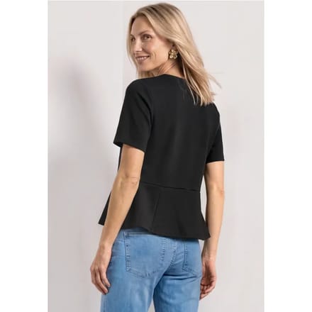 Shirt met ronde hals en volantdetail
