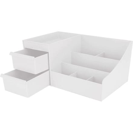 Professionele Make-up Koffer Cosmetische Opbergdoos Bureau Beauty Organizer met LadeWit wit