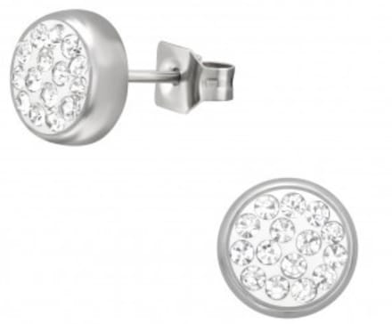 CS Joy - oorbellen - Chirurgisch staal - 7.5 mm - oorknoppen - kristal