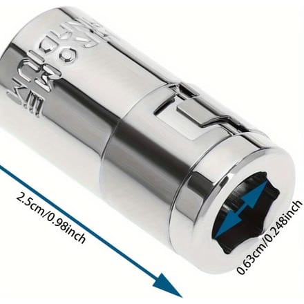 Adaptateur Carré 1/4  vers Hexagonal 1/4  pour Embout de Tournevis - Construction en Acier