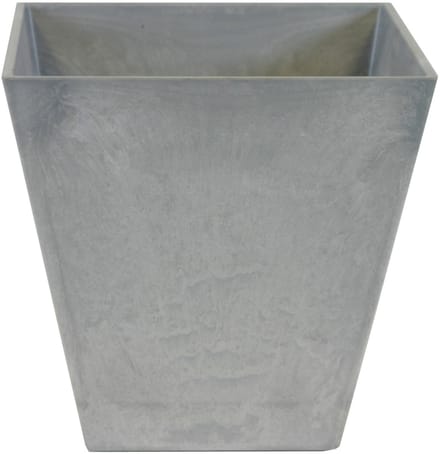 Ter Steege Bloempot/plantenpot - vierkant - kunststof - steengrijs - D30 en H30 cm