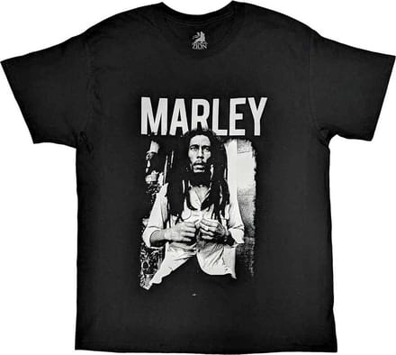 Bob Marley - Black & White Heren T-shirt - M - Zwart