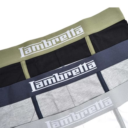 Lambretta Heren Classic Boxershorts (Set van 3) (Zwart/Grijs/Wit)