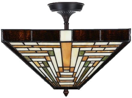 Tiffany Verlengde Plafonnière Rising Sun - Art Deco Trade