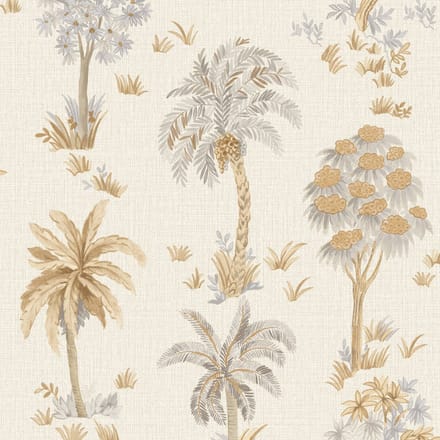 Zambaiti Vinylbehang Z70710 - Marrakesh - Botanisch Wit - 53cm x 10.05m