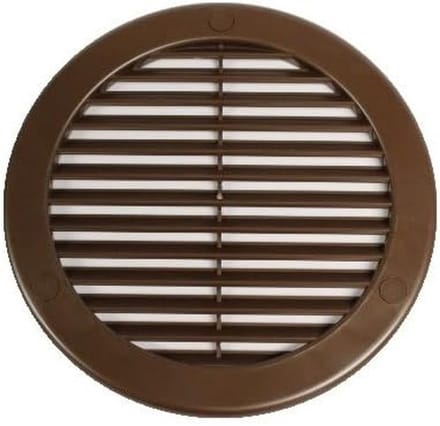 Ronde Ventilatierooster ⌀ 150 mm Bruin met Insectenhor en Aansluitflens