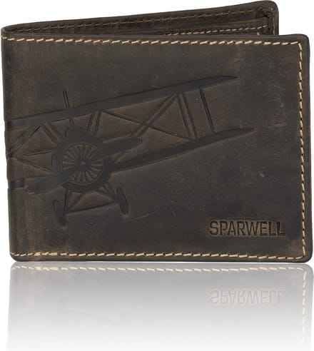 Sparwell Miles Heren Portemonnee - 100% Leer - Donker Bruin