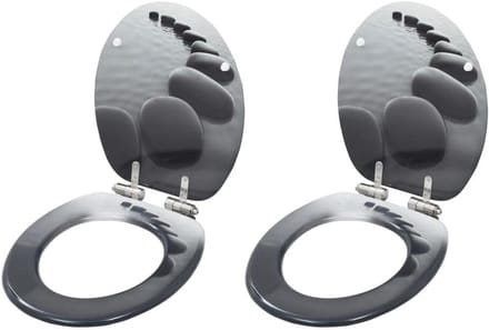 Toiletbril Set - WC Deksel - Badkamer Opknappen - Soft Close - 2 stuks - Stenen Design