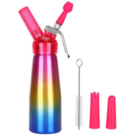 Roomopschuimer met 3 stuks Spuitmonden Dispenser Maker Taart Dessert DIY Tool Aluminium Keuken Bak pink