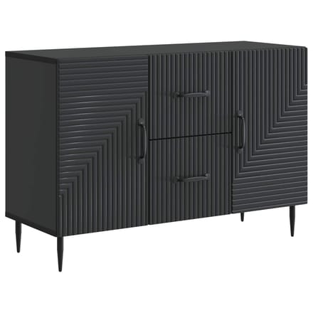vidaXL - Dressoir - met - lade - Zwart - 89 - x - 34,5 - x - 60 - cm - Bewerkt - hout