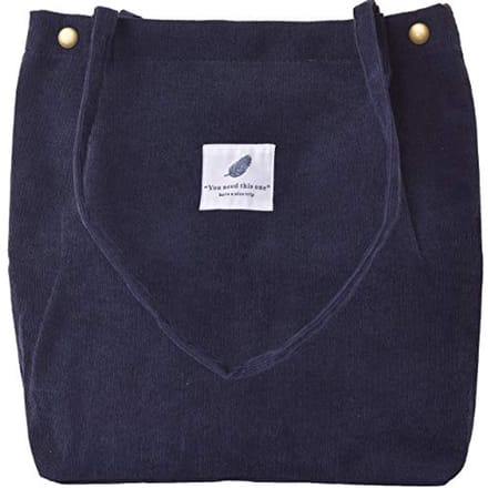 Grote corduroy schoudertas dames - ultralicht en ruim