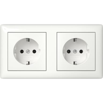 Gira Systeem 55 Dubbele Stopcontact Met Aardcontact - 482103