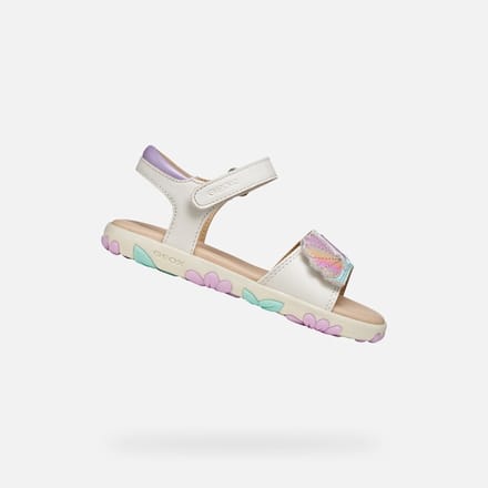 GEOX SANDAL HAITI MEISJES Sandalen - WIT/LICHTROZE