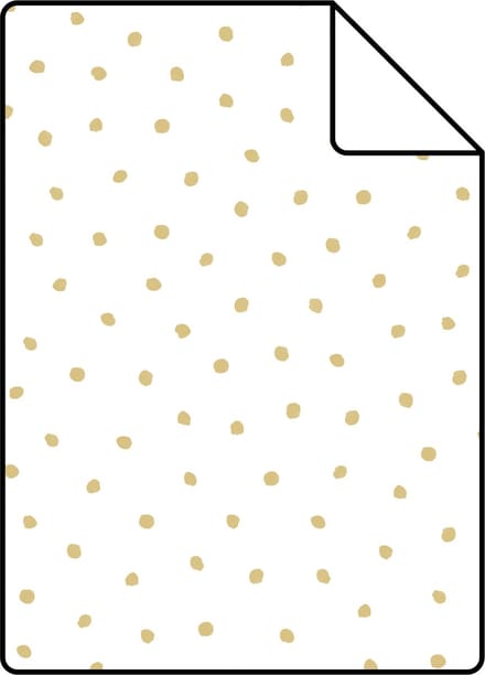 Proefstaal ESTAhome behang stippen glanzend goud en wit - 26.5 x 21 cm - 138937-S