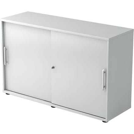 Schuifdeurkast, 2 ordnerhoogten, B 1200 x D 400 x H 748 mm, lichtgrijs