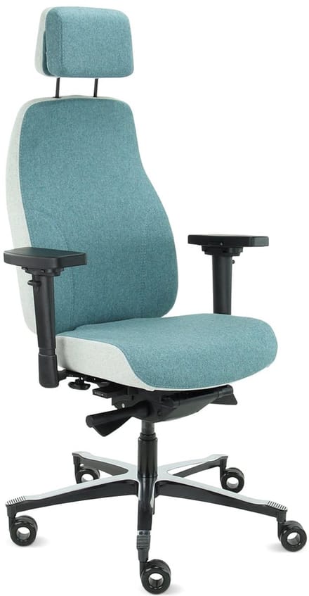 06Z Elvio – High-End Ergonomische Stoel met hoofdsteun in Olijf