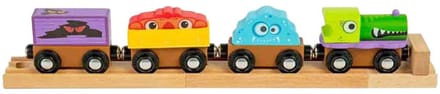 Bigjigs Houten Monster-trein, 4dlg.