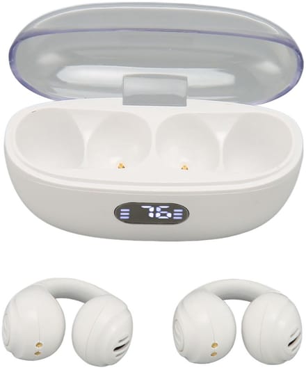 Bone Conduction Headphones Open Ear Headset Bluetooth 5.3 and EDR, Charging Case for Wireless Headphones with Digital Display, IPX4 Waterproof Button Control for Running