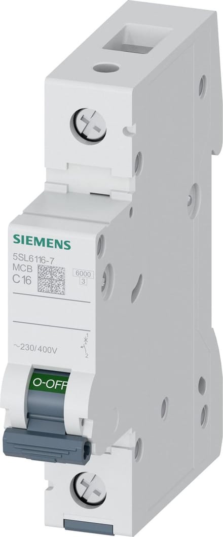 Zekeringautomaat 1-polig 16 A 230 V, 400 V Siemens 5SL61167